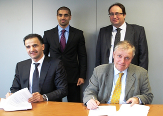 TABALSA ARABIA  SIGNING OF THE SHAREHOLDERS? AGREEMENT Seated in front from left  ENG. MORHAF BU-KHAMSIN-VP for Business Development (ETE Group) and MR. PERE GALI KELONEN-President (TABALSA) : Standing from left ENG. AHMED BU-KHAMSIN-VP for Operations (ETE Group) , MR. BARTOMEU CUCURULL-Managing Partner  (TABALSA) 